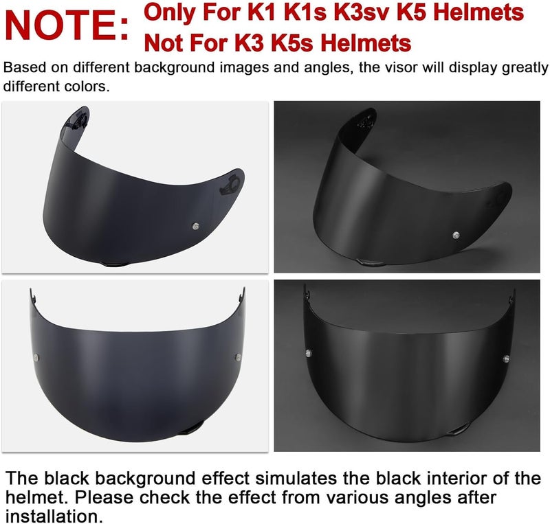 psler كاشف k1s - كاشف خوذة k1 كاشف k3sv المظلل استبدال درع الوجه k5 لـ k1 k1s k3sv k5، دخان عميق - Image 3